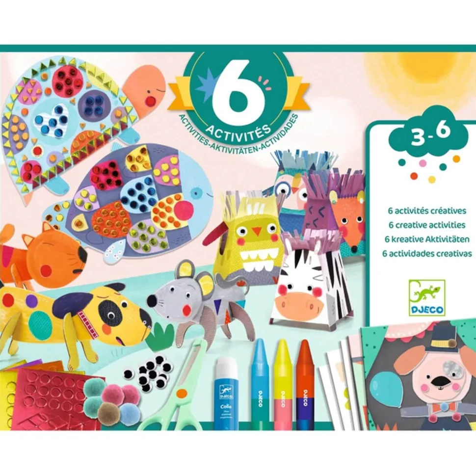 6 activités créatives : Les animaux et leurs maisons - Djeco