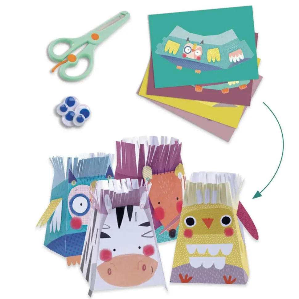 6 activités créatives : Les animaux et leurs maisons - Djeco