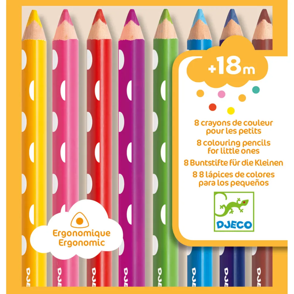 8 crayons de couleur pour les petits - Djeco