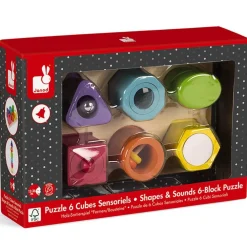 6 cubes sensoriels I wood - Janod