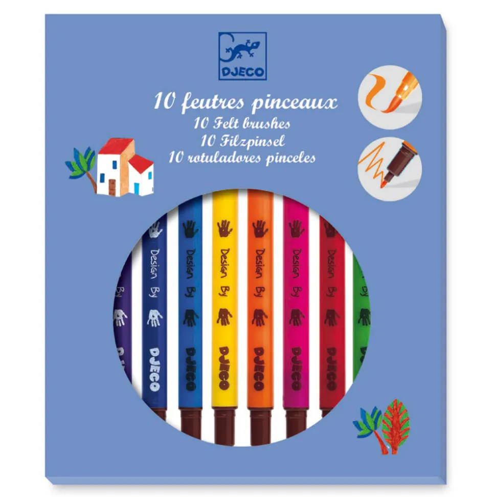 10 feutres pinceaux - classique - Djeco
