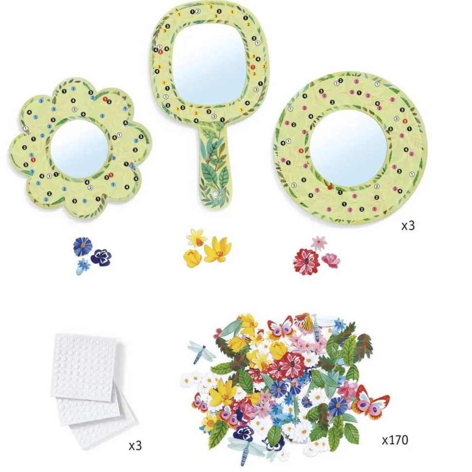 3 miroirs à décorer : Douceur Florale - Djeco
