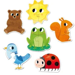 6 Puzzles Forme 2 pièces - Goula