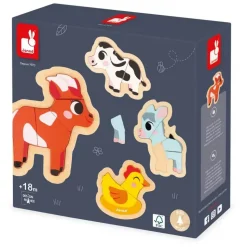 4 Puzzles Évolutifs Ferme - Janod