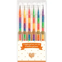 6 Stylos Gel : Arc en ciel - Djeco