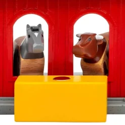 Accessoire pour circuit de train en bois : grange des animaux - Brio