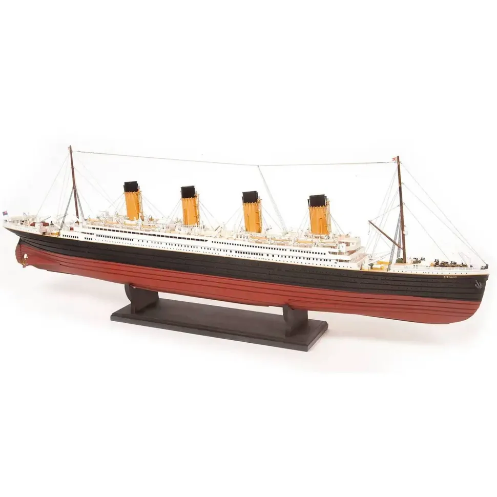 Accessoire pour maquette bateau en bois : socle noir complet 380 x 120 mm - OCCRE