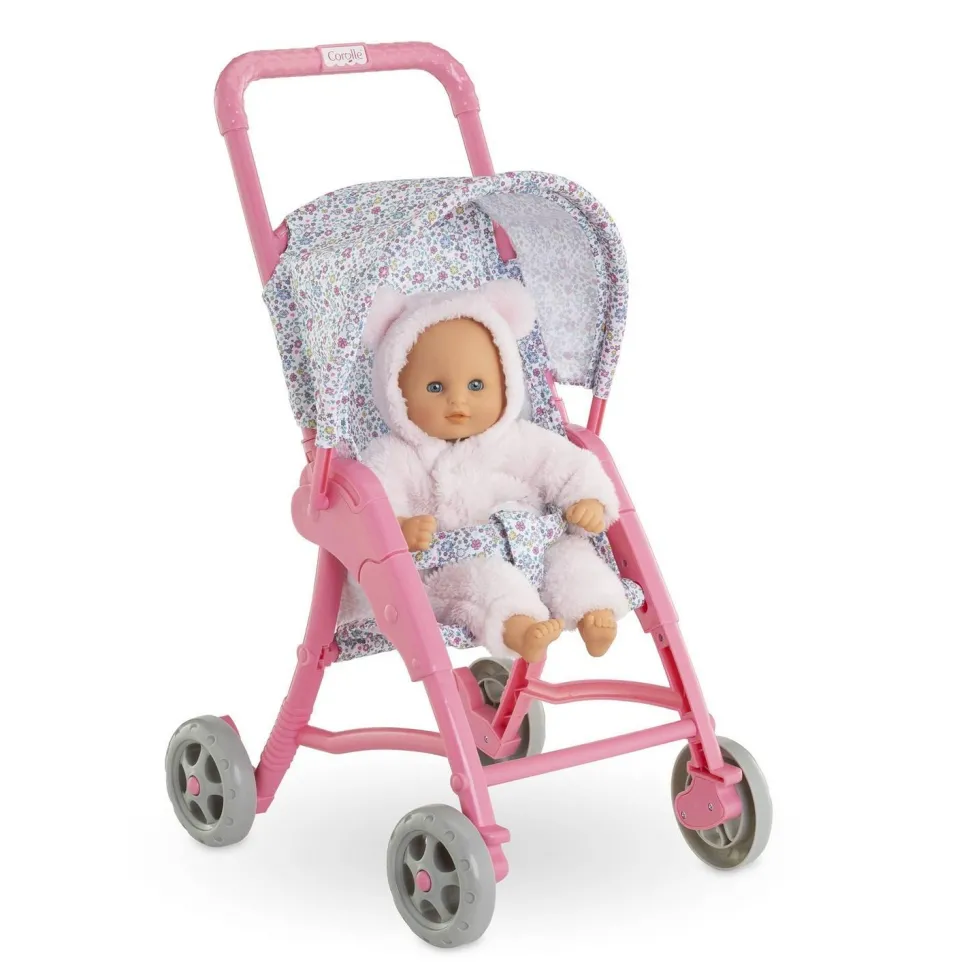 Accessoire pour mon premier poupon 30 cm : Poussette florale - Corolle
