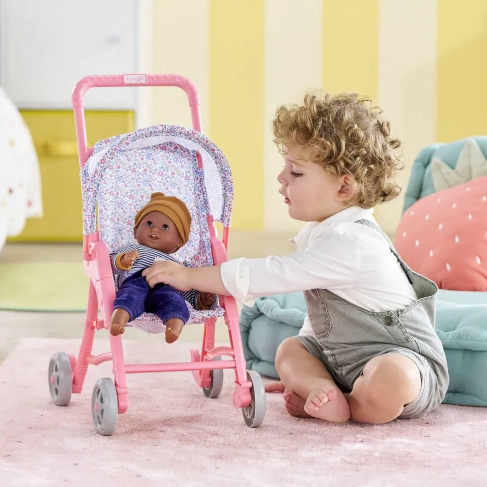 Accessoire pour mon premier poupon 30 cm : Poussette florale - Corolle