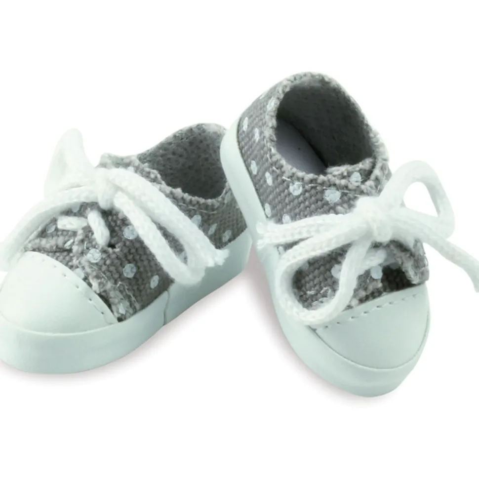 Accessoire pour poupée 34 cm Minouche : Chaussures en toile grise - Petitcollin