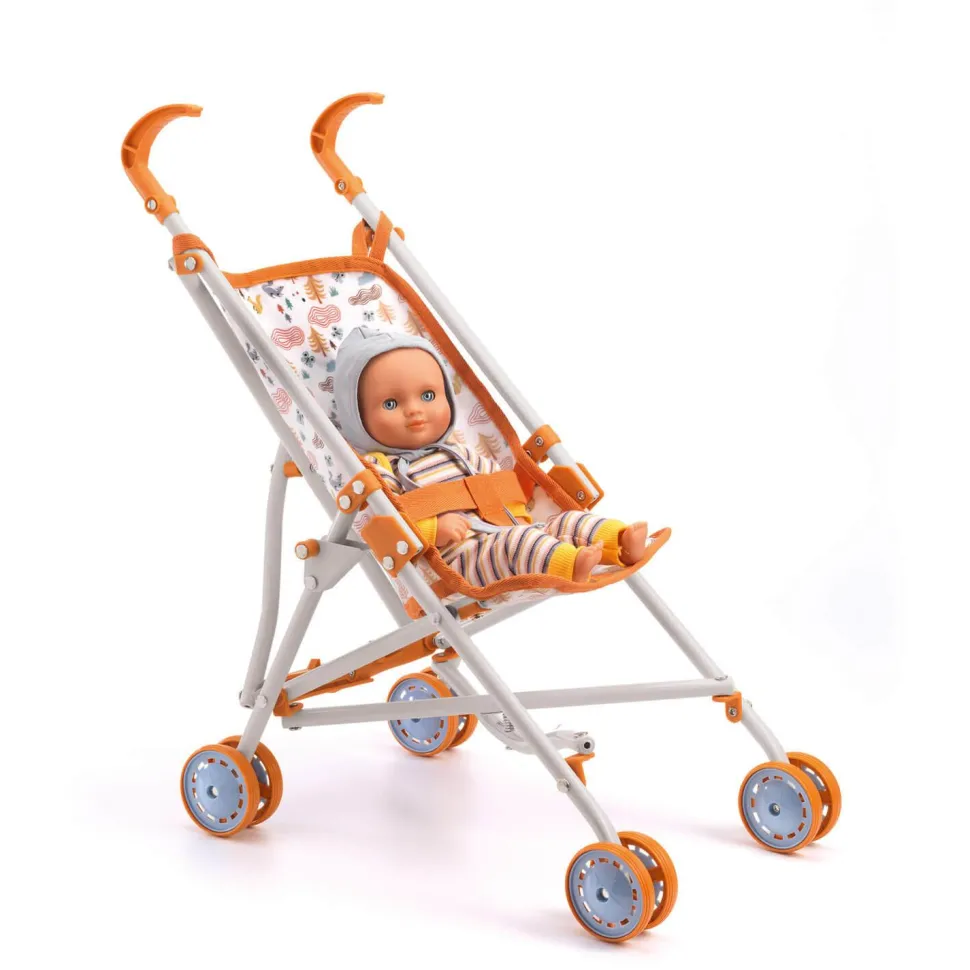 Accessoire pour poupon Poméa 32 cm : Poussette Forest - 51,5 cm - Djeco