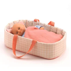 Accessoire pour poupon Poméa 32 cm : Couffin Pink Lines - Djeco