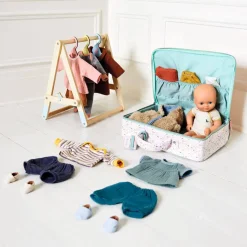 Accessoire pour poupon Poméa 32 cm : Portant vêtements, 3 cintres - Djeco