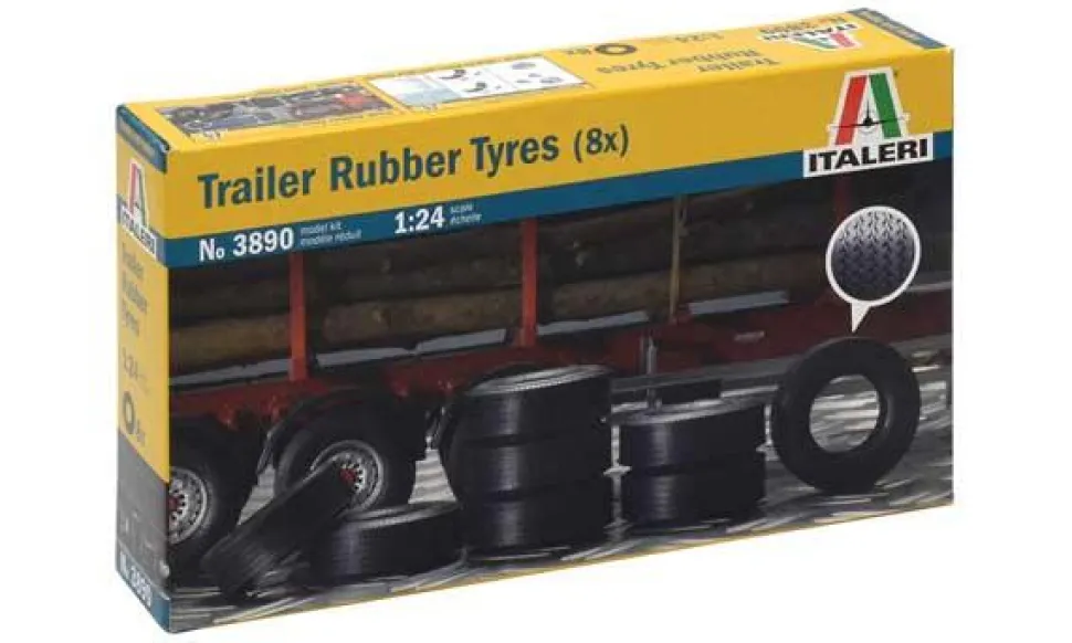 Accessoires de maquette : Pneus De Remorque x8 - Italeri