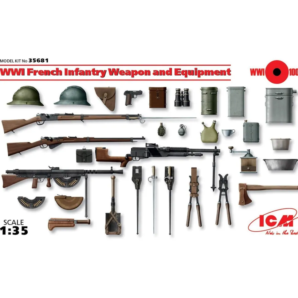 Accessoires militaires : Armes et équipements d'Infanterie française WWI - ICM