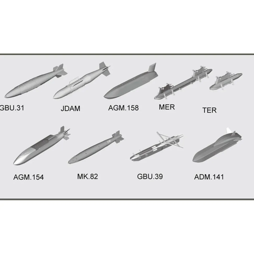 Accessoires militaires : Set d'armement aviation américaine - Bombes guidées - Trumpeter