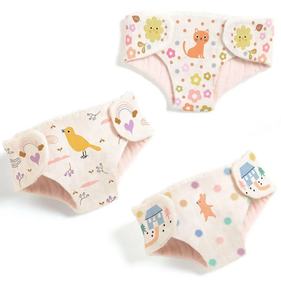 Accessoires poupée : Lot de 3 Couches - Djeco