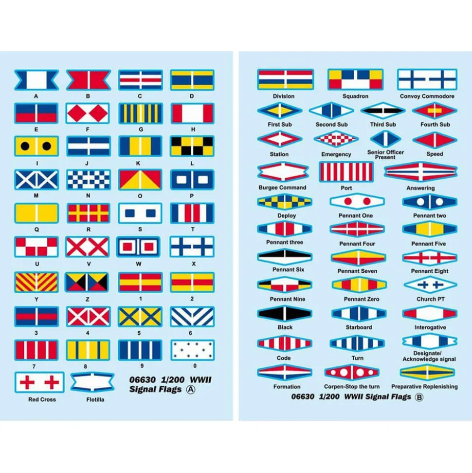 Accessoires pour maquettes bateaux : Set de drapeaux WWII - Trumpeter