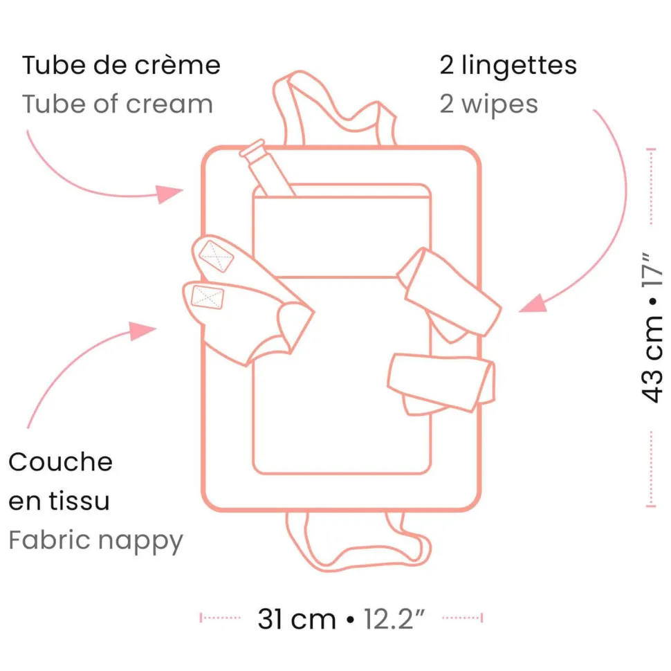 Accessoires pour poupée : Sac à langer Pink Peak - Djeco