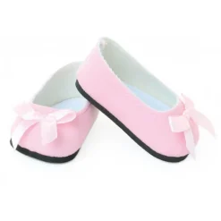 Accessoires pour poupée de 39 à 48 cm : Chaussures ballerines suède roses - Petitcollin