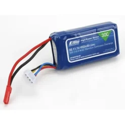 Accu Lipo 450mAh 3S 11.1V 30C Cable 18AWG (3.26mm diam - 8.37mm2 sect) - Prise JST - E-flite