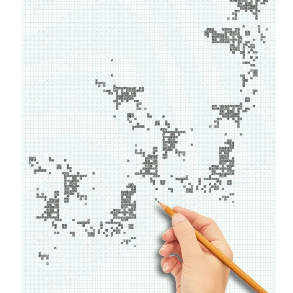 Affiche XL à colorier : Pixel Zen Art - Stratier