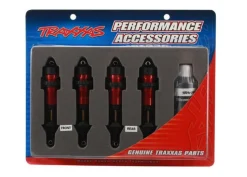 Amortisseurs Gtr Alu Anodise Rouge Assembles (Sans Ressorts) (4) - Traxxas