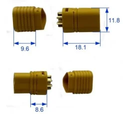 A2PRO Prises 3 pôles MT60 OR mâle + femelle - A2Pro