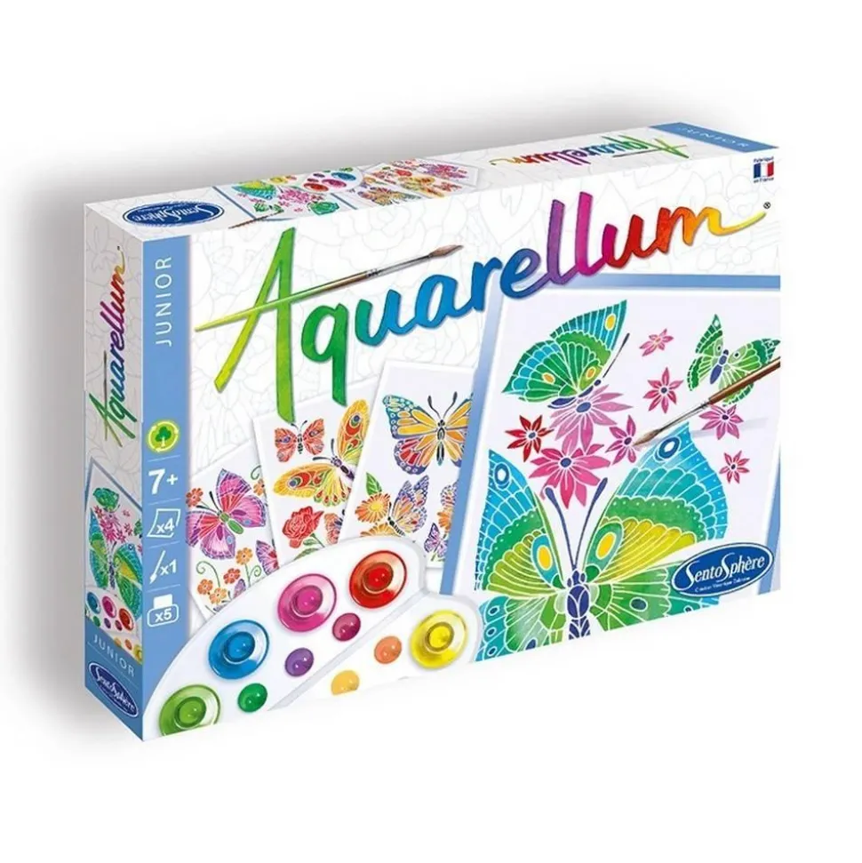 Aquarellum junion : Papillons et fleurs - Sentosphère