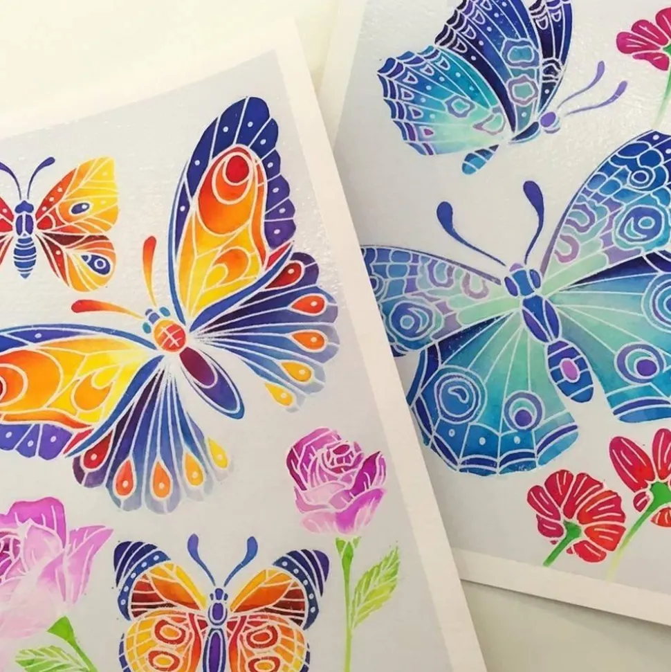 Aquarellum junion : Papillons et fleurs - Sentosphère