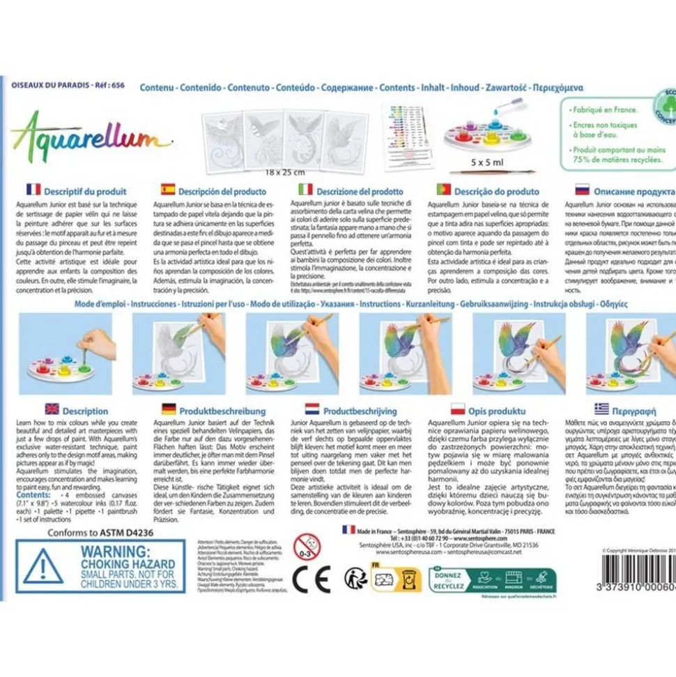 Aquarellum Junior Oiseaux du Paradis - Sentosphère