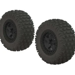 AR550042 - Fortress SC Tire Set Glued Noir (2) - ARRma