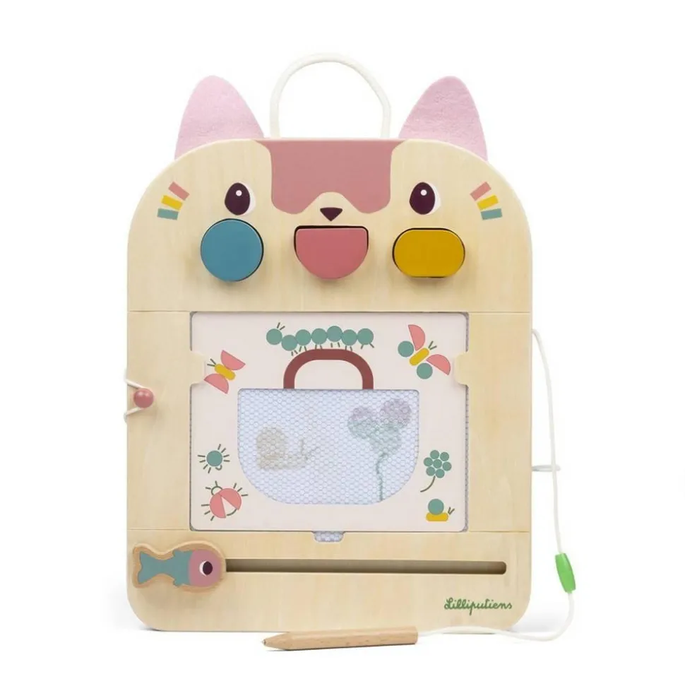 ARDOISE MAGIQUE EN BOIS JEANNE LE CHAT - Lilliputiens