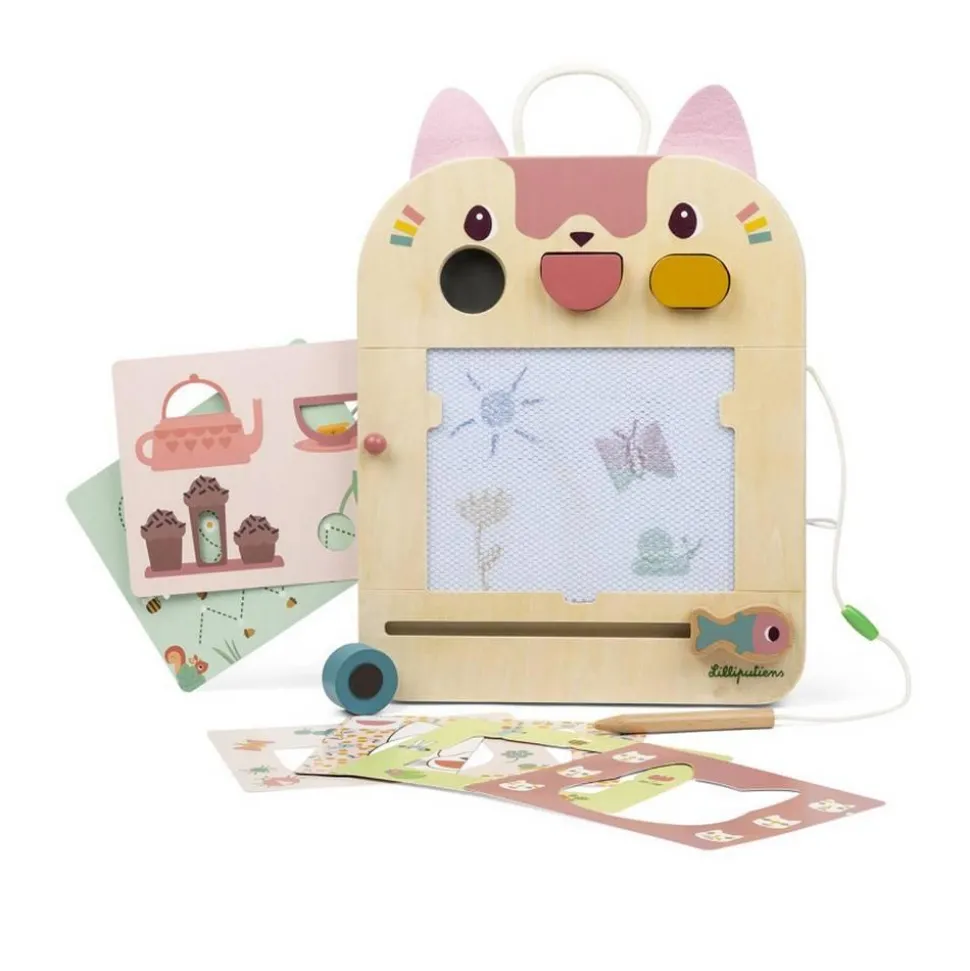 ARDOISE MAGIQUE EN BOIS JEANNE LE CHAT - Lilliputiens