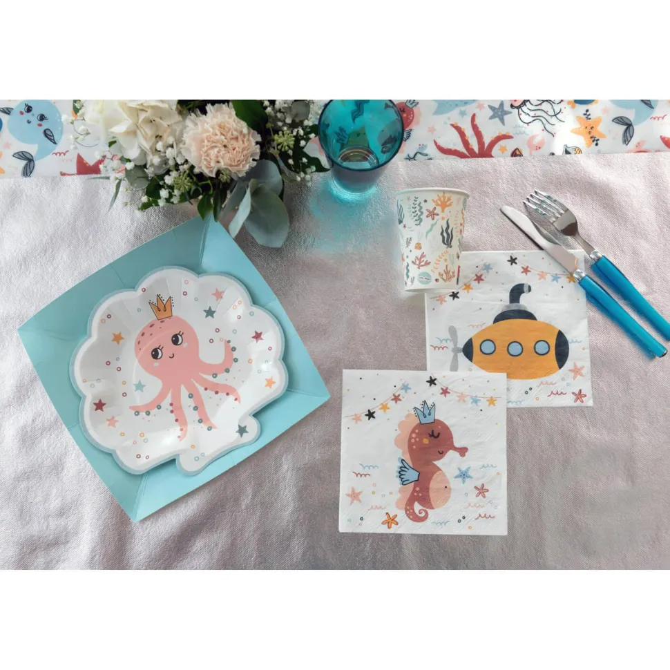 Assiettes P'tit matelot x10 - 22 cm - RueDeLaFete