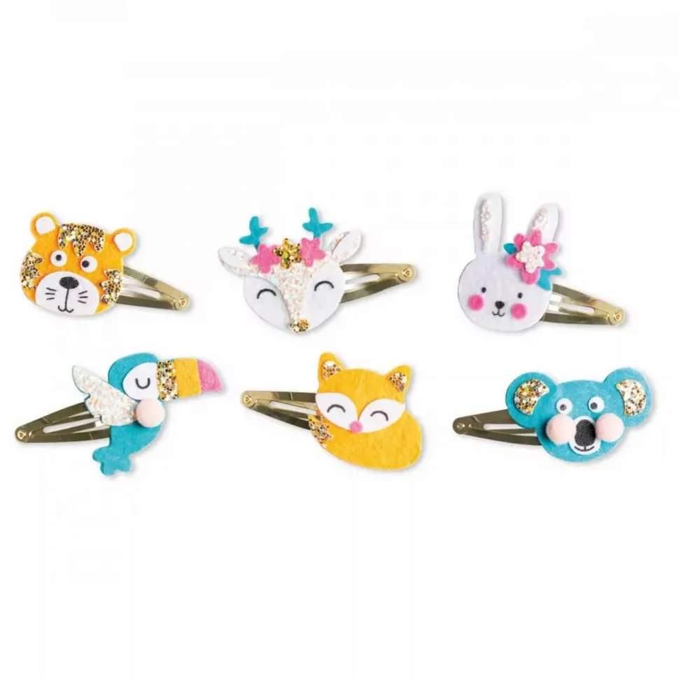 Atelier bijoux : 6 Barrettes Animaux Pailletés à Créer - Janod