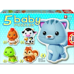 Baby puzzle - 5 puzzles : Les animaux - Educa