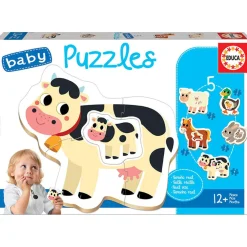 Baby puzzle : 5 puzzles de 2 à 4 pièces : La ferme - Educa
