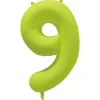 Ballon Neon Jaune : Chiffre 9 - RueDeLaFete