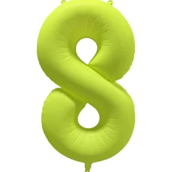 Ballon Neon Jaune : Chiffre 8 - RueDeLaFete