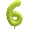 Ballon Neon Jaune : Chiffre 6 - RueDeLaFete