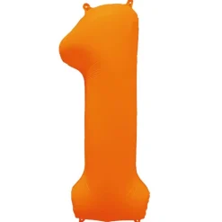 Ballon Neon Orange : Chiffre 1 - RueDeLaFete