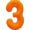 Ballon Neon Orange : Chiffre 3 - RueDeLaFete