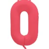 Ballon Neon Rouge : Chiffre 0 - RueDeLaFete