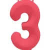 Ballon Neon Rouge : Chiffre 3 - RueDeLaFete
