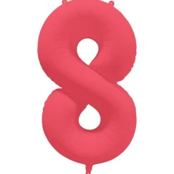 Ballon Neon Rouge : Chiffre 8 - RueDeLaFete