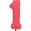 Ballon Neon Rouge : Chiffre 1 - RueDeLaFete
