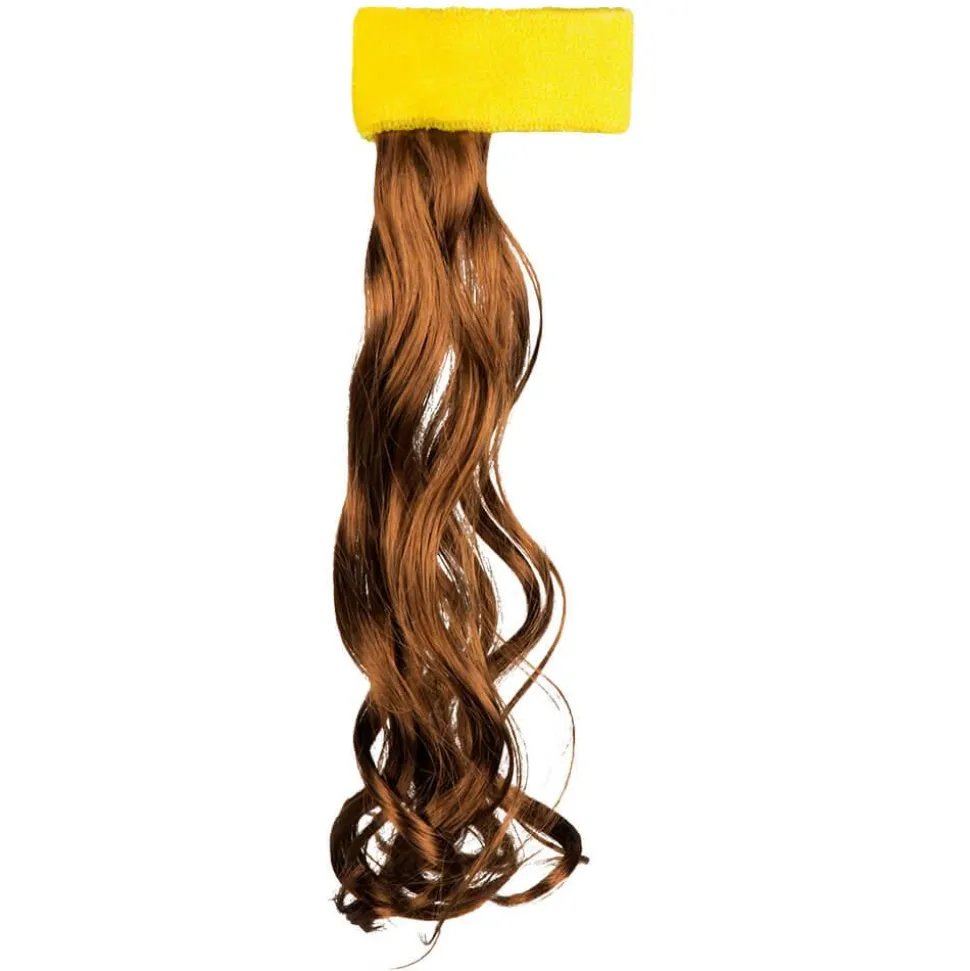 Bandeau jaune avec cheveux bruns - RueDeLaFete