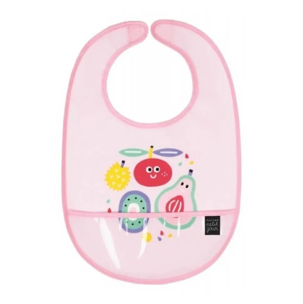 Bavoir en toile cirée rose tutti frutti - Petit Jour Paris