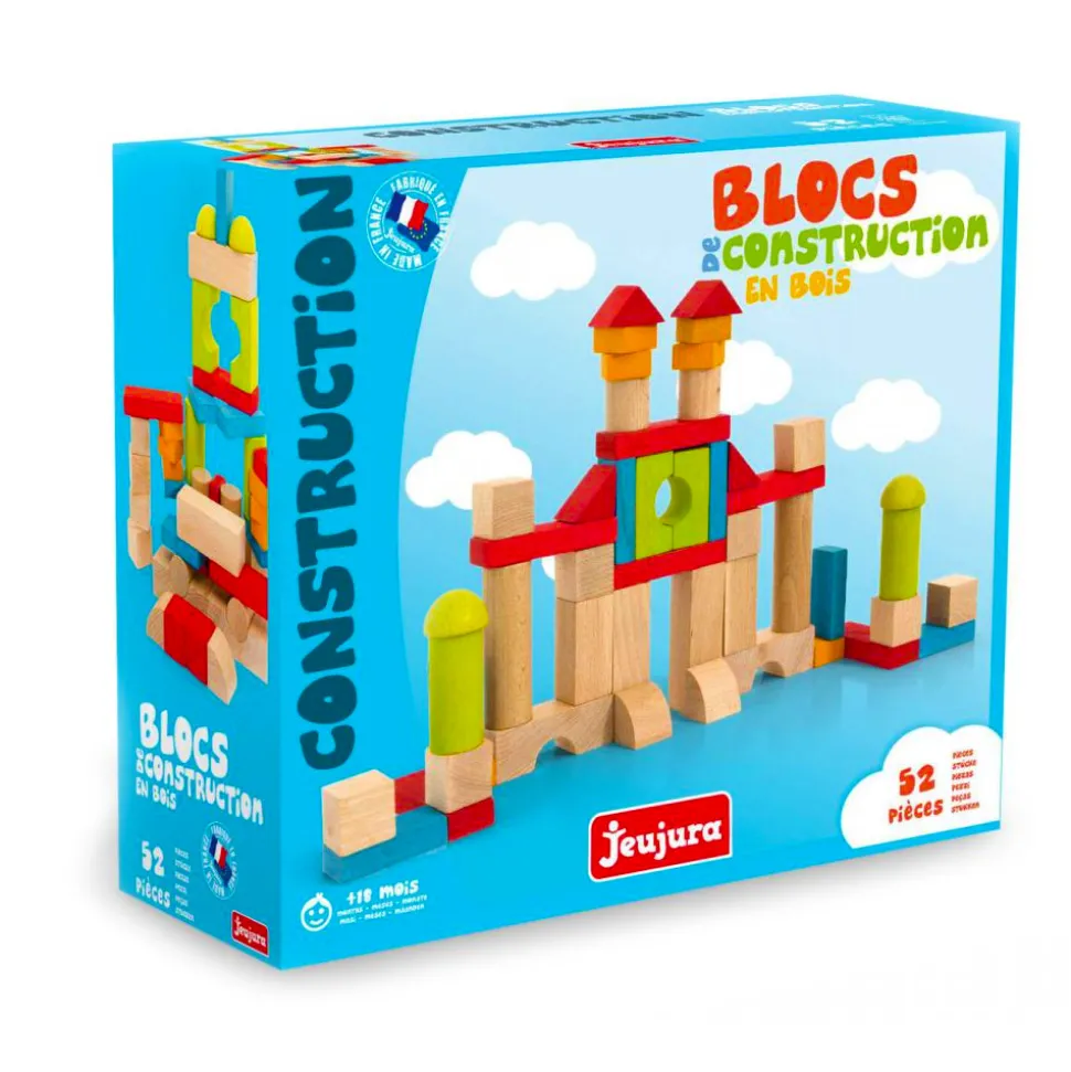 Blocs de construction : 52 pièces en bois - JeuJura